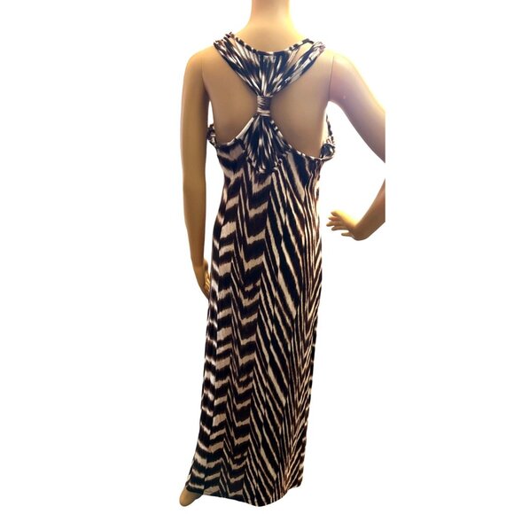 Calvin Klein Womens Maxi Dress Small Animal Print Earthy Boho Chic Artsy - Picture 1 of 8